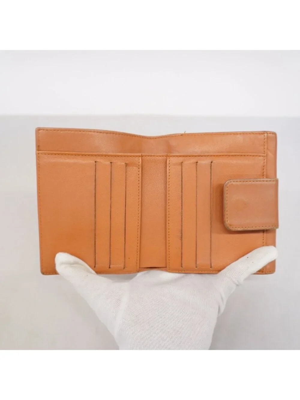 Chanel Wallet Stitch Lambskin Brown Silver
